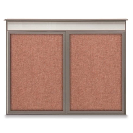 United Visual Products Single Door Enclosed Indoor Letterboard UV1124SD4824-BRONZE-GREY